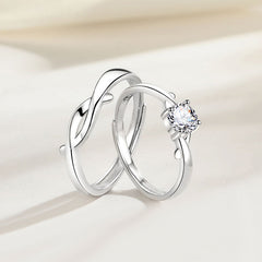 Custom 0.5 Carat Moissanite Diamond Rings Set for Couples
