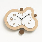 Odd Shaped Silent Pendulum Wall Clock - Irregular Decorative Clock for Livingroom/Bedroom