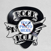 Personalized "Rock and Roll" LP Record Wall Clock �Custom Photo & Name, Silent Quartz