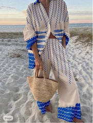 Fashion Print Beach Holiday 2-Piece Set Women