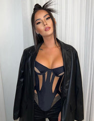 women's mesh corset top
