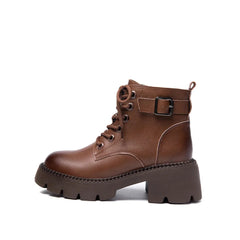 Stivaletto tacco carroarmato con fibia