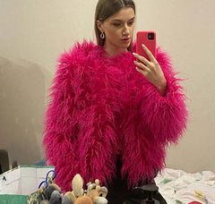 Candy Colorful Elegant Fuzzy Faux Fur Coat eco pelliccia donna pelo