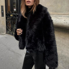 Pelliccia ecologica cropped donna