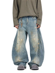 pantalone super baggy uomo con rotture