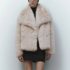 Fake Fox Fur Jacket Coat eco pelliccia donna