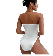 Push Up Bodysuits Deep V Neck Backless Solid Corset