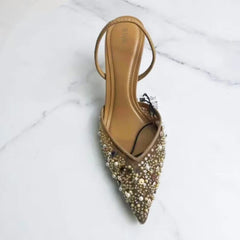 Luxury Sequin Pearl Stiletto Elengat