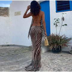 Zebra Print Top Skirt Sets For Women