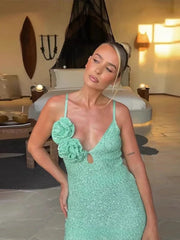 Flower Long Beach Dress Women