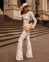 Jumpsuits Solid Color Hollow Out Suit Fashion