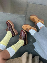Scapra barca platform mocassino donna vera pelle Timberland inspo