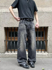 Jeans larghi Streetwear Pittura a inchiostro