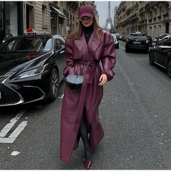 Trench oversize donna ecopelle