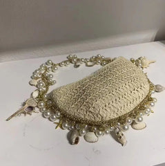 Fairy Pearl Conch Grass Woven Bag