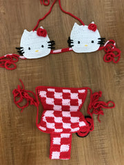 Lady's Cute Crochet Bikini Set 2 Pieces