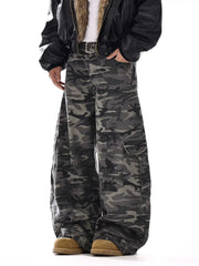 Jeans larghi mimetici