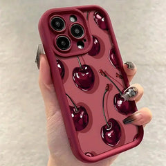 Cover Wine Red Cherry Print Case