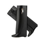 Lock Metal shark stivale alto donna