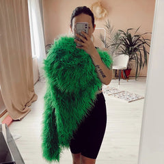 Candy Colorful Elegant Fuzzy Faux Fur Coat eco pelliccia donna pelo