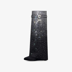Stivale alto shark strass luxury donna