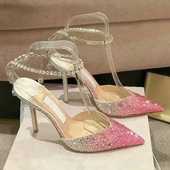 Gradient Pink Baotou Sandals