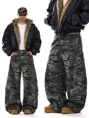 Jeans larghi mimetici