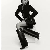 Padlock oversized Shark boot in lux eco-leather
