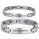 Customized Couple Matching Magnetic Bracelets Set