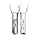 Engraved Half Hearts Couples Necklaces Gift for Two