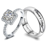 Gulleiâ„?Engraved 1.75 Carat Lab Grown Diamond Wedding Bands Set