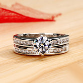 Customized 0.8 Carat Lab Diamond Engraved Ring for Her