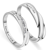 Custom Engraved Sterling Silver Promise Rings (Set of 2)