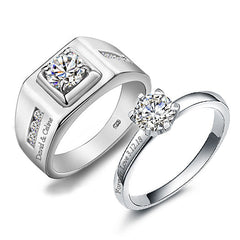 0.65 Carat Diamond Matching Marriage Wedding Bands Set for 2