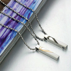 Custom Engraved Half Hearts Couples Necklaces Set of Two