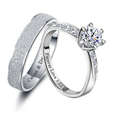 Distance Relationship Promise Rings for Couples - Engraved Sterling Silver Gift