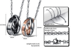 Matching His and Hers Relationship Necklaces Set