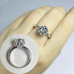 1 Carat Moissanite Diamond Solitaire Ring
