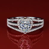 1 Carat Lab Created Heart Cut Diamond Ring