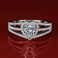 1 Carat Lab Created Heart Cut Diamond Ring