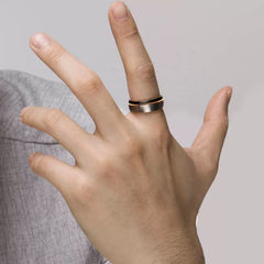Mens Wedding Band Brushed Tungsten