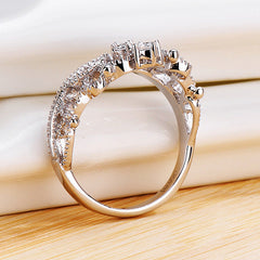Princess Crown Lab Diamond Studded Engravable Engagement Ring