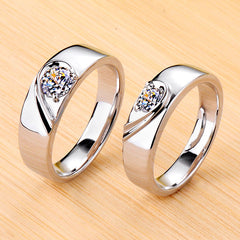 Gulleiâ„?0.64 Carat Lab Grown Diamond Rings Set - Half Hearts Design