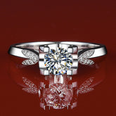 Engraved 0.6 Carat Moissanite Women Ring
