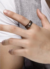 Mens Wedding Band Brushed Tungsten