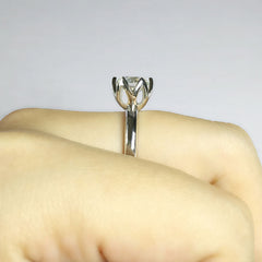 1 Carat Moissanite Diamond Solitaire Ring