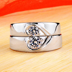 Gulleiâ„?0.64 Carat Lab Grown Diamond Rings Set - Half Hearts Design