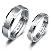 Customized Forever Love Tungsten Promise Rings Set for 2