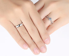 Personalized 1 Carat Moissanite Promise Rings - Adjustable Sterling Silver
