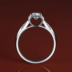 Engraved 0.6 Carat Moissanite Women Ring